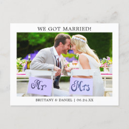 Modernes Minimalistisch Einfaches Wir Got Verheira Postkarte