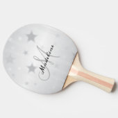 Modernes Minimalistisch einzigartiges Silber Perso Tischtennis Schläger (Seitenansicht)