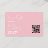 Modernes Minimalistisch | Elegant Blossom & QR Cod Visitenkarte (Rückseite)
