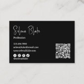 Modernes Minimalistisch | Eleganter Bold & QR Code Visitenkarte (Rückseite)