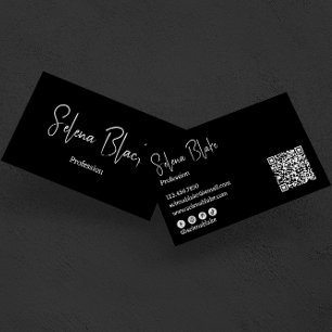 Modernes Minimalistisch   Eleganter Bold & QR Code Visitenkarte