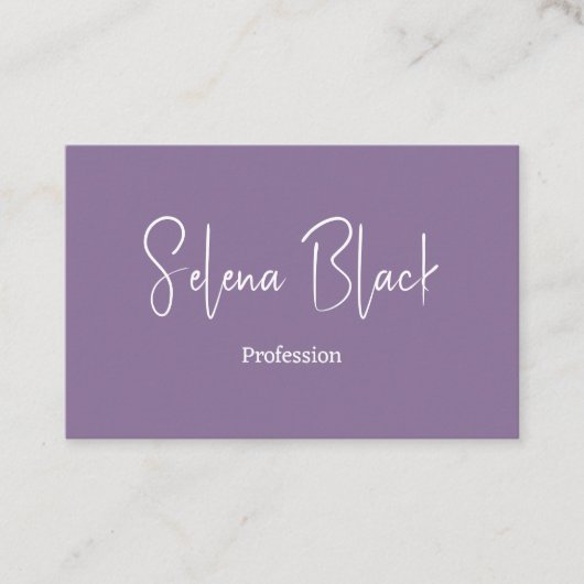 Modernes Minimalistisch | Eleganter Lila- und QR-C Visitenkarte (Vorderseite)