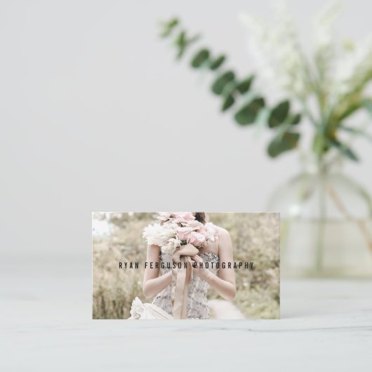 Modernes, minimalistisch elegantes aquamarines Fot Visitenkarte (Stehend Vorderseite)