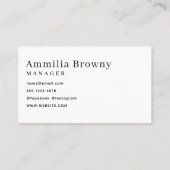 Modernes Minimalistisch | Elegantes Berufliches Sk Visitenkarte (Rückseite)