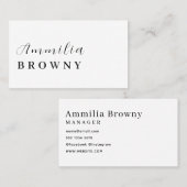 Modernes Minimalistisch | Elegantes Berufliches Sk Visitenkarte (Vorne/Hinten)