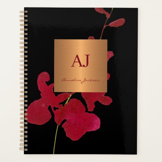 Modernes, minimalistisch elegantes Glam floral Gir Planer (Vorderseite)