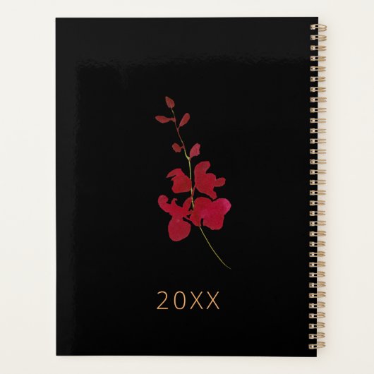 Modernes, minimalistisch elegantes Glam floral Gir Planer (Rückseite)