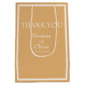 Modernes Minimalistisch-Gelb Mittlere Geschenktüte (Rückseite)