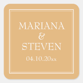 Modernes Minimalistisch-Gelb-Quadrat-Aufkleber Quadratischer Aufkleber