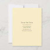 Modernes Minimalistisch-gelbes Save the Date-Foto Date (Rückseite)