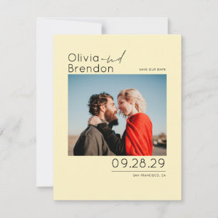 Modernes Minimalistisch-gelbes Save the Date-Foto Date
