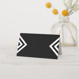 Modernes Minimalistisch geometrisches Schwarz und  Platzkarte