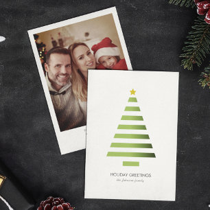 Modernes Minimalistisch geometrisches Weihnachtsba Feiertagskarte