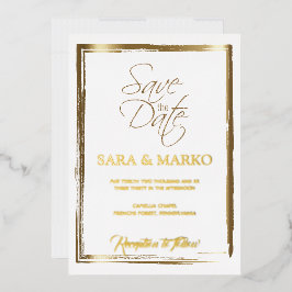 Modernes Minimalistisch | Gold Folieneinladung