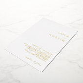 Modernes Minimalistisch | Gold Wedding Real Folieneinladung (Gedreht)