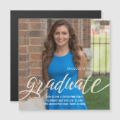 Modernes Minimalistisch Graduate Simple Foto Magne Magnetkarte (Vorne/Hinten)