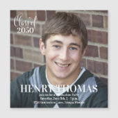 Modernes Minimalistisch Graduate Simple Foto Magne Magnetkarte (Vorderseite)