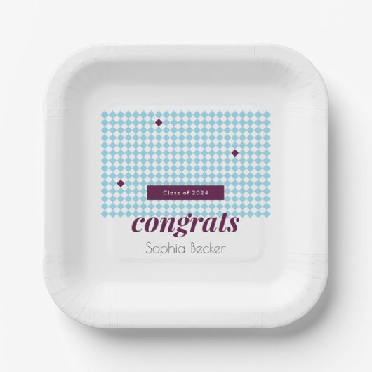 Modernes Minimalistisch Graduiertenmuster in Cap B Pappteller (Vorderseite)