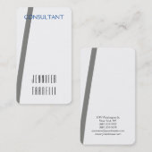 Modernes Minimalistisch-Grau-Blau Schlicht einfach Visitenkarte (Vorne/Hinten)