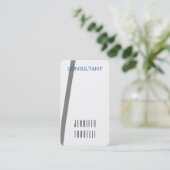 Modernes Minimalistisch-Grau-Blau Schlicht einfach Visitenkarte (Stehend Vorderseite)