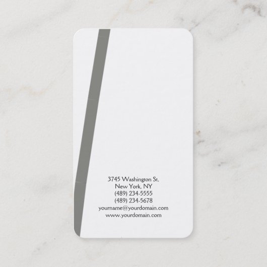 Modernes Minimalistisch-Grau-Blau Schlicht einfach Visitenkarte (Rückseite)