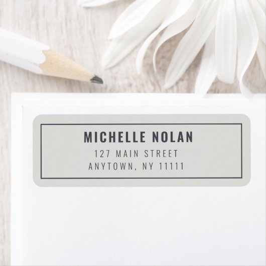 Modernes Minimalistisch-Grau-Einfache Rücksendeadr (Insitu)