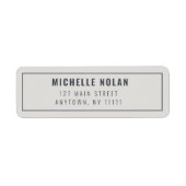 Modernes Minimalistisch-Grau-Einfache Rücksendeadr (Vorne)