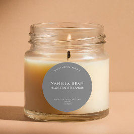 Modernes Minimalistisch-Grau-Kerzen-Produktesiegel Runder Aufkleber