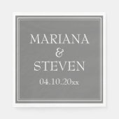 Modernes Minimalistisch Grau Serviette (Vorderseite)