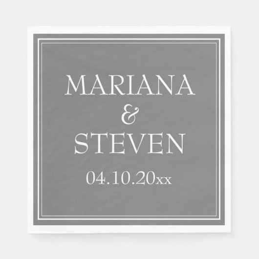 Modernes Minimalistisch Grau Serviette (Vorderseite)