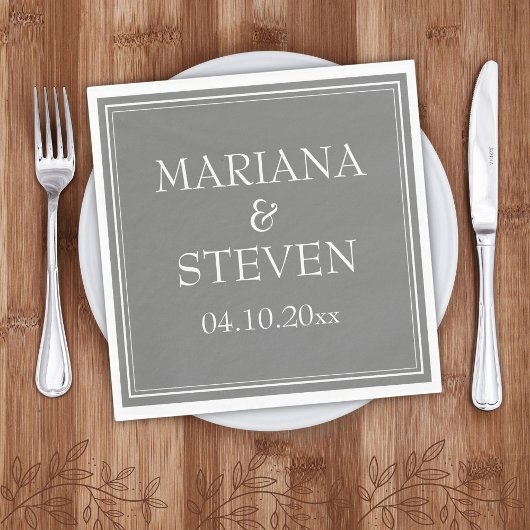 Modernes Minimalistisch Grau Serviette