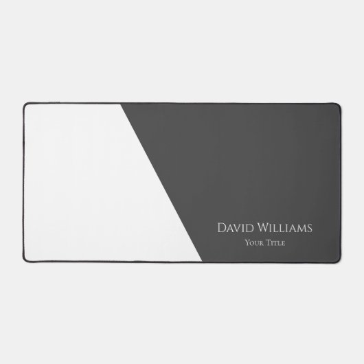 Modernes Minimalistisch-Grau-Weiß einfach Schreibtischunterlage (Vorderseite)