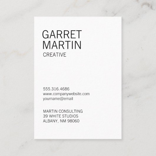 Modernes Minimalistisch (grau/weiß) Visitenkarte (Rückseite)