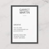 Modernes Minimalistisch (grau/weiß) Visitenkarte (Rückseite)