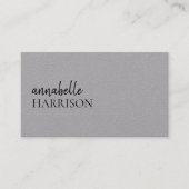 Modernes Minimalistisch | Graue Berufliche Schrift Visitenkarte (Vorderseite)
