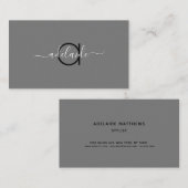 Modernes Minimalistisch-Graues Schwarzes Haar-Styl Visitenkarte (Vorne/Hinten)