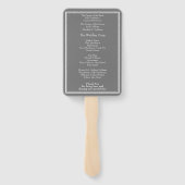 Modernes Minimalistisch-Gray-Hochzeitsprogramm Fächer (Rückseite)
