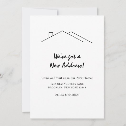 Modernes Minimalistisch haben wir eine neue Adress Ankündigung (Vorderseite)