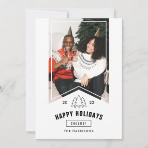 Modernes Minimalistisch Happy Holidays Foto 2022 M Feiertagskarte