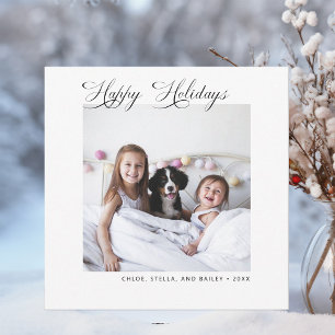 Modernes Minimalistisch Happy Holidays Foto Feiertagskarte