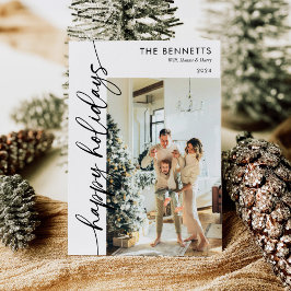 Modernes Minimalistisch Happy Holidays FotoCollage Feiertagskarte