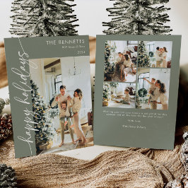 Modernes Minimalistisch Happy Holidays FotoCollage Feiertagskarte