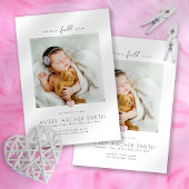 Modernes Minimalistisch Heart Foto Baby Birth Ankündigung