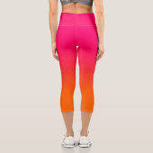 Modernes, Minimalistisch-helles Rosa und orange Fa Capri Leggings (Rückseite)