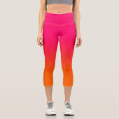 Modernes, Minimalistisch-helles Rosa und orange Fa Capri Leggings (Vorderseite)