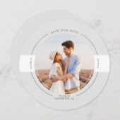 Modernes, Minimalistisch-hellgraues Save the Date  (Vorne/Hinten)