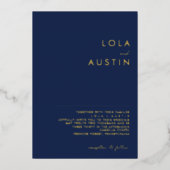 Modernes Minimalistisch | Hochzeit von Schiffen un Folieneinladung (Vorderseite)