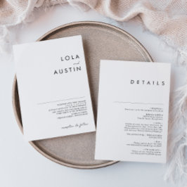 Modernes Minimalistisch in einer Hochzeitseinladun Einladung