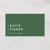 Modernes Minimalistisch: Jäger grün & weiß Visitenkarte (Rückseite)