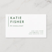 Modernes Minimalistisch: Jäger grün & weiß Visitenkarte (Vorderseite)